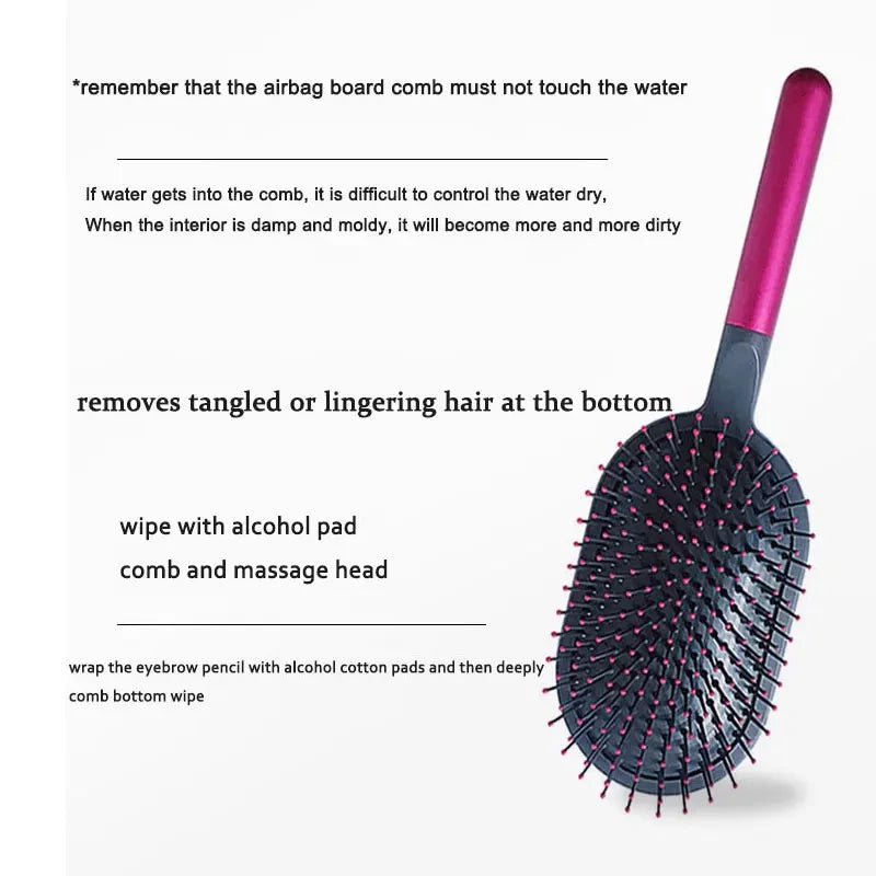 Scalp massage hair brush with purple handle and round bristle head
