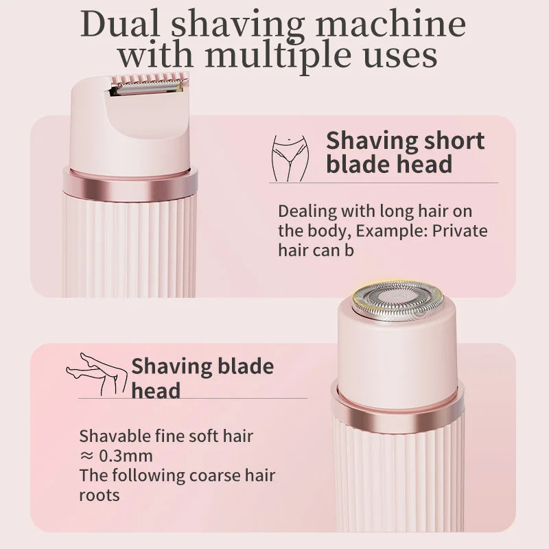 2-in-1 electric hair trimmer and shaver with removable shaving blade head