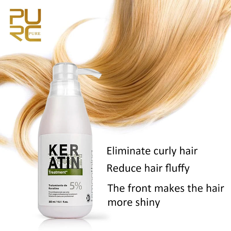 PURC Brazilian Keratin Hair Treatment 300ml - Professional Straightening & Smoothing