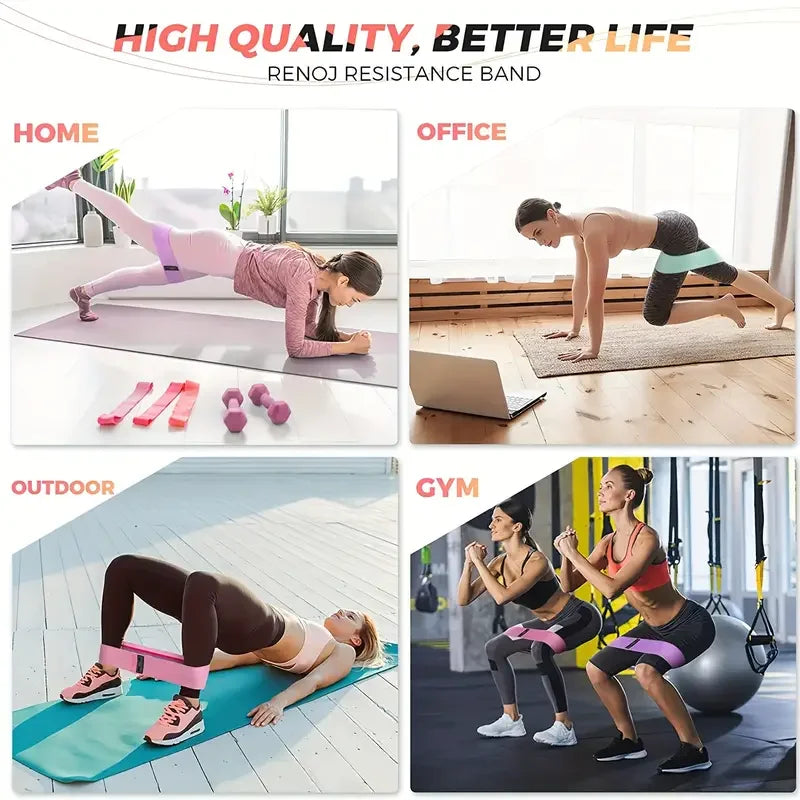 3 Piece Set Pilates Yoga Elastic Resistance Bands Set for Full Body Workout