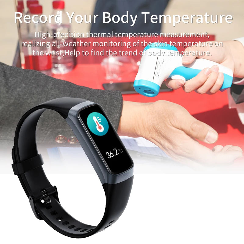 LIGE 1.1 Inch Amoled Waterproof Heart Rate Monitor Slim Smart Watch