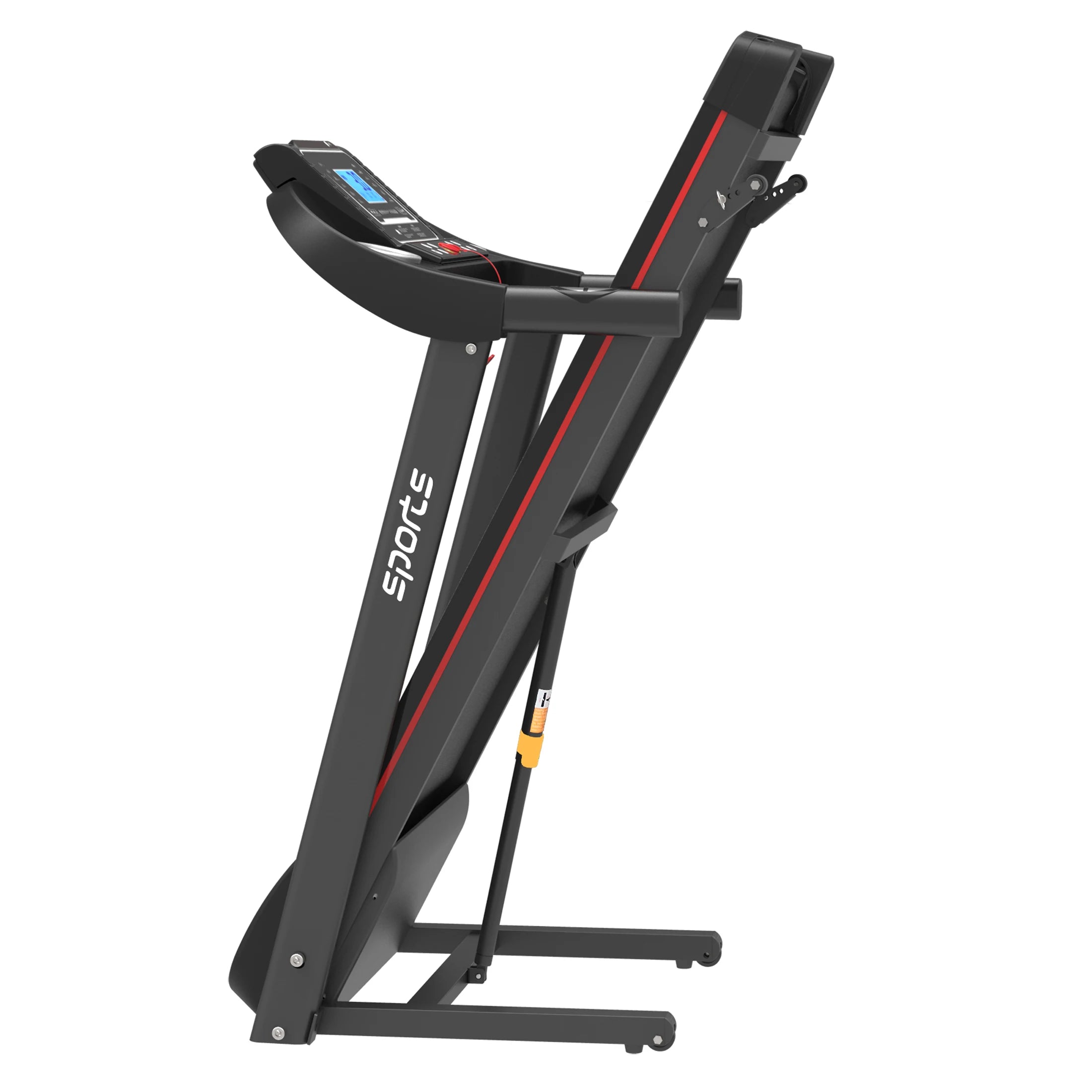 Folding Treadmill, Smart Motorized Treadmill with Manual Incline and Air Spring & MP3, Exercise Running Machine with 5" LCD