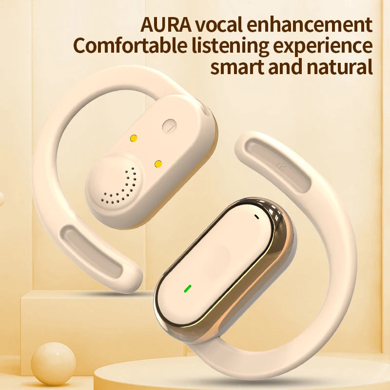 Wireless Bluetooth Earbuds Cedar & Moore, white with LED display, IPX6 waterproof.