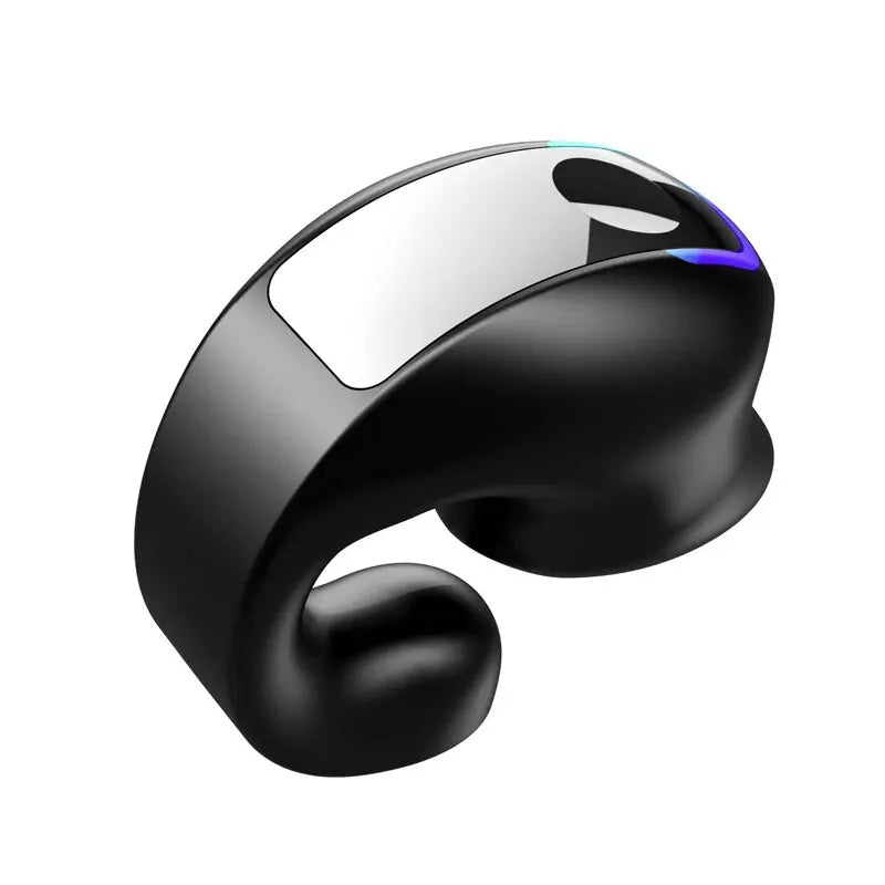 Clip-On Wireless Earphone - Bluetooth 5.3 Open-Ear Design with Noise Cancelling & Mic