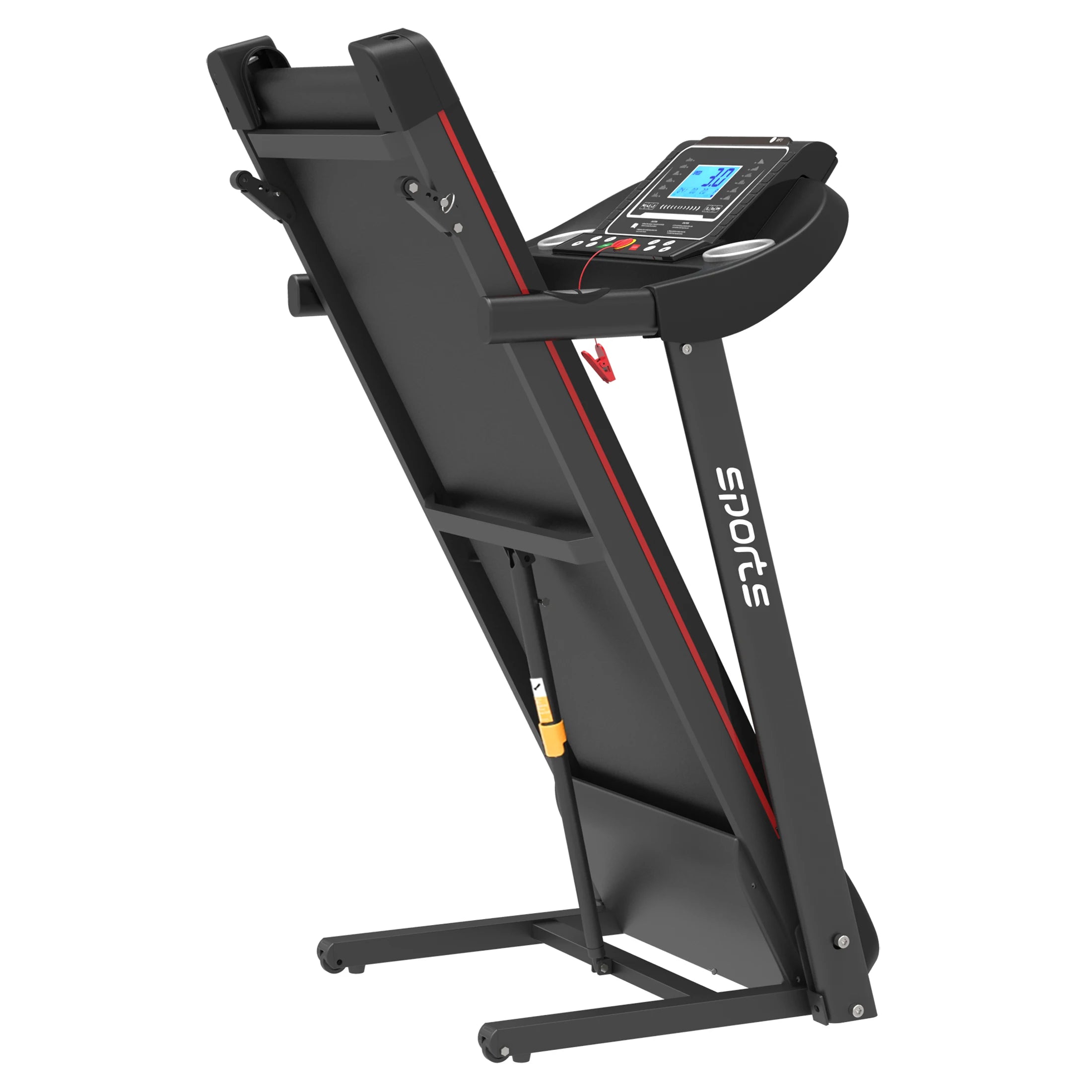 Folding Treadmill, Smart Motorized Treadmill with Manual Incline and Air Spring & MP3, Exercise Running Machine with 5" LCD