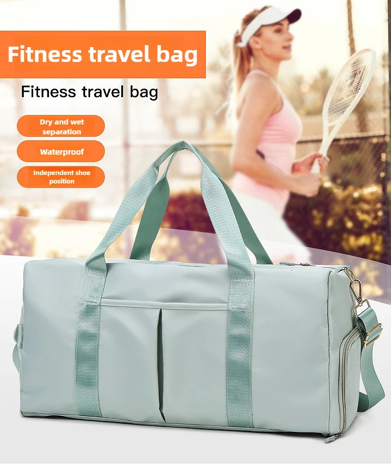 Outdoor Waterproof Nylon Sports Gym Bag with shoe Compartment