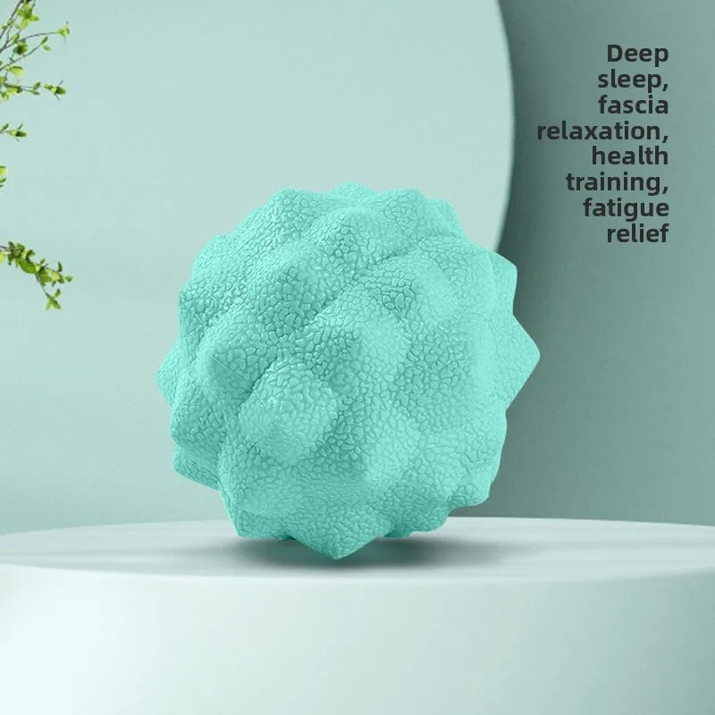 Textured Massage Ball by Cedar & Moore, teal turquoise color, dual-therapy ball for muscle relief, Yoga & Pilates.