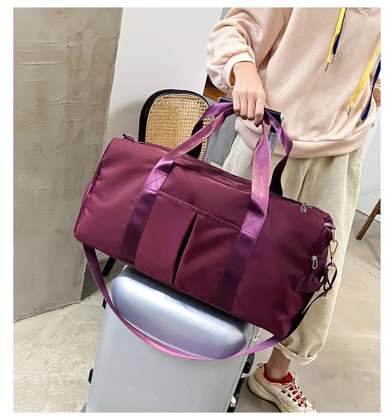 Outdoor Waterproof Nylon Sports Gym Bag with shoe Compartment
