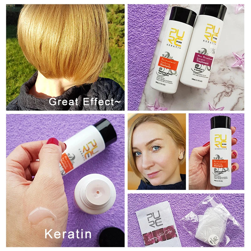 PURC Brazilian Keratin Hair Treatment - Professional Straightening & Smoothing System