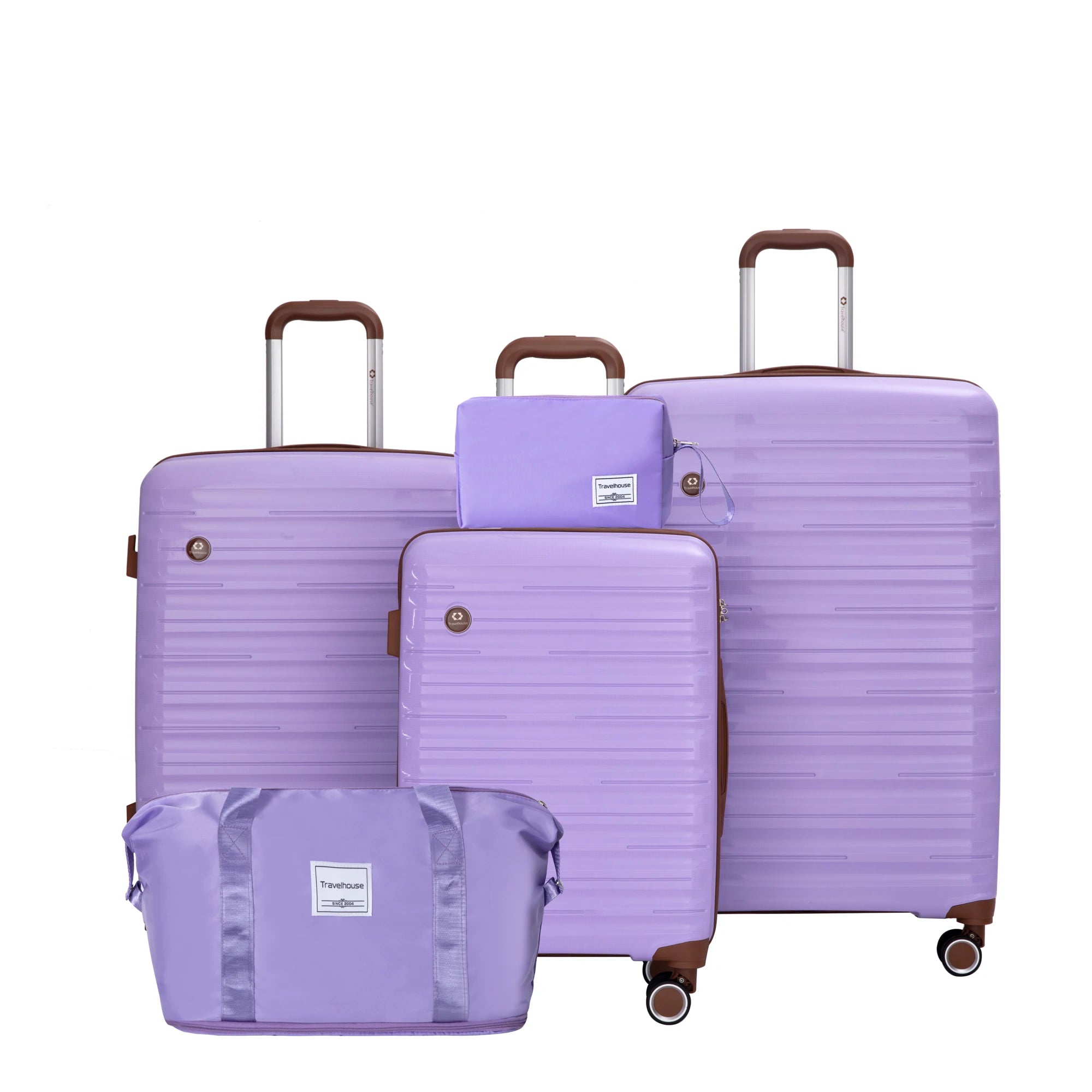 5-Piece Hardcase Luggage Travel Set with Double Spinner Wheels, TSA Lock & Duffle Bag