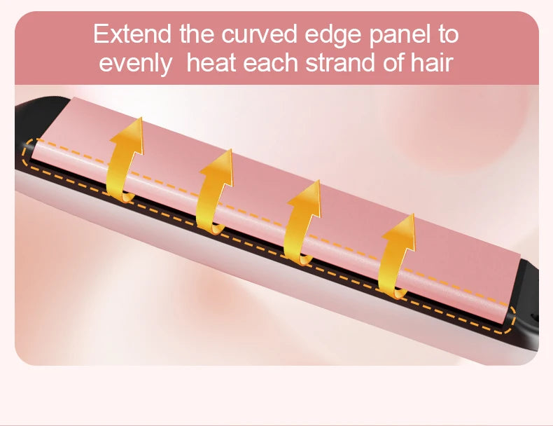 Professional Hair Straightener - Coated Wide Plates with 60W Fast Heating & PTC Technology
