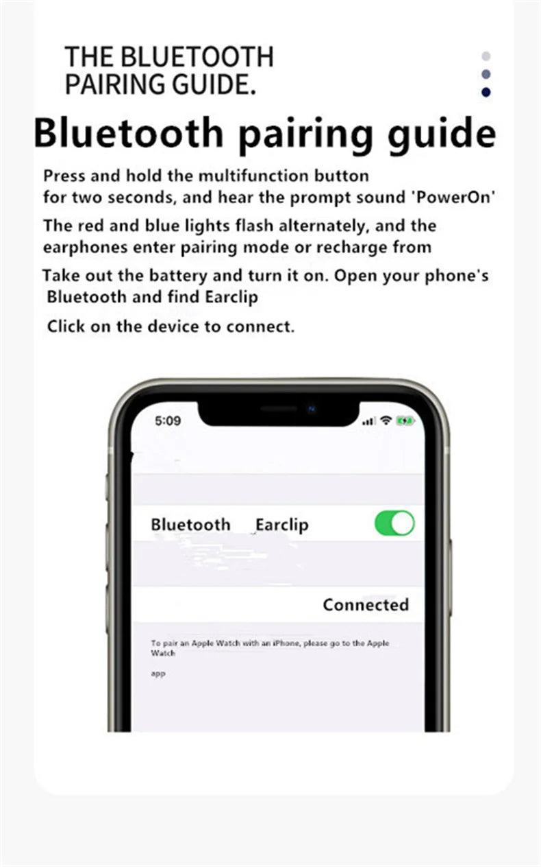 Clip-On Wireless Earphone - Bluetooth 5.3 Open-Ear Design with Noise Cancelling & Mic