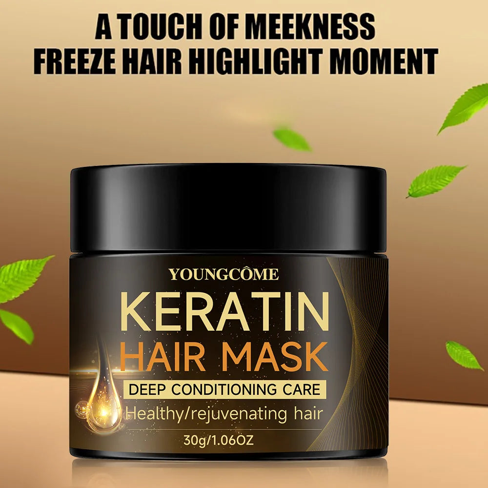 Keratin Hair Mask - Deep Moisturizing Conditioner for Soft Smooth Frizz-Free Hair Repair