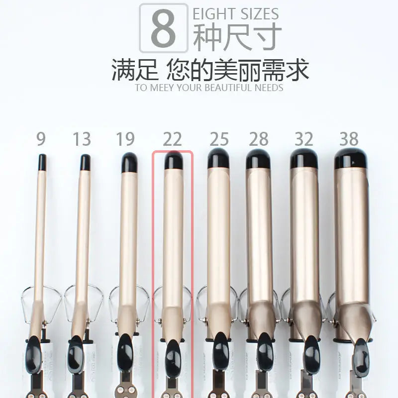 Professional Ceramic Hair Wave Curling Wand - LCD Display Curling Iron for Waves & Curls