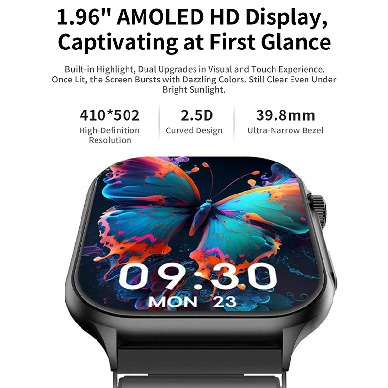 Lenovo Smart Watch Fit F101 - 1.96" AMOLED Display with Bluetooth Calling & Health Monitoring