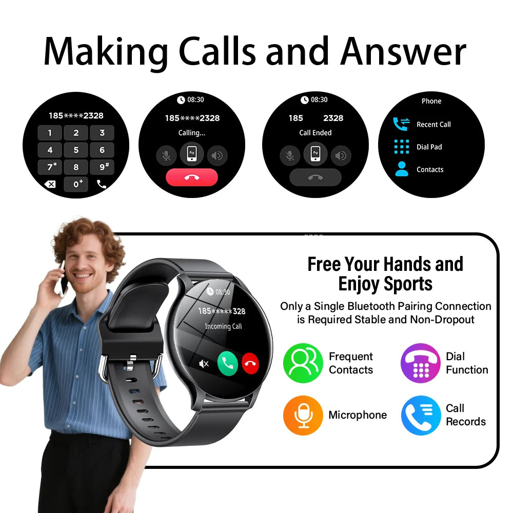 LAXASFIT GT2 Smart Watch by Cedar & Moore, 1.52in HD touch screen with Bluetooth calling and health tracking