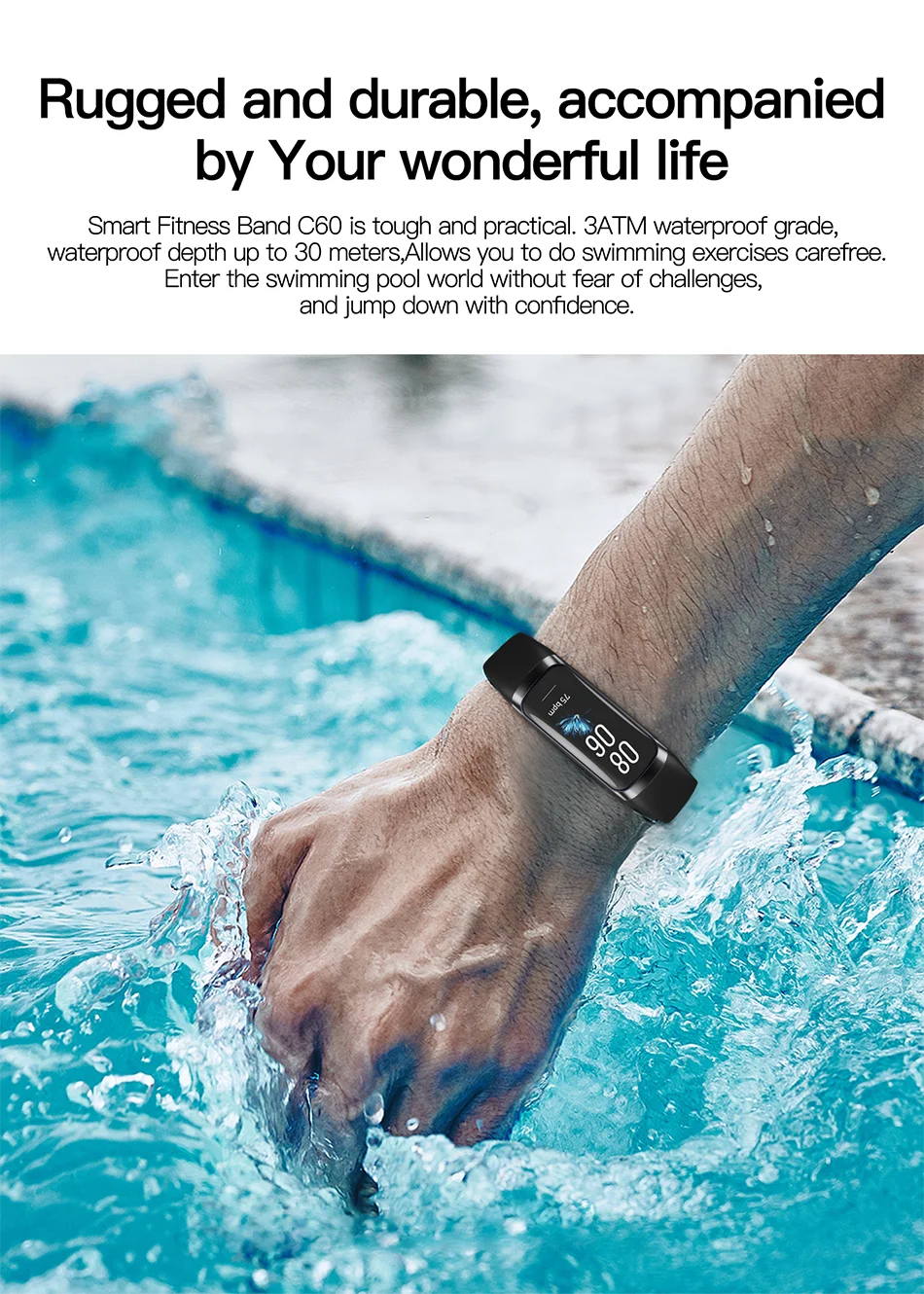 LIGE Amoled Heart Rate Blood Smartwatch Waterproof Sports Fitness Tracker