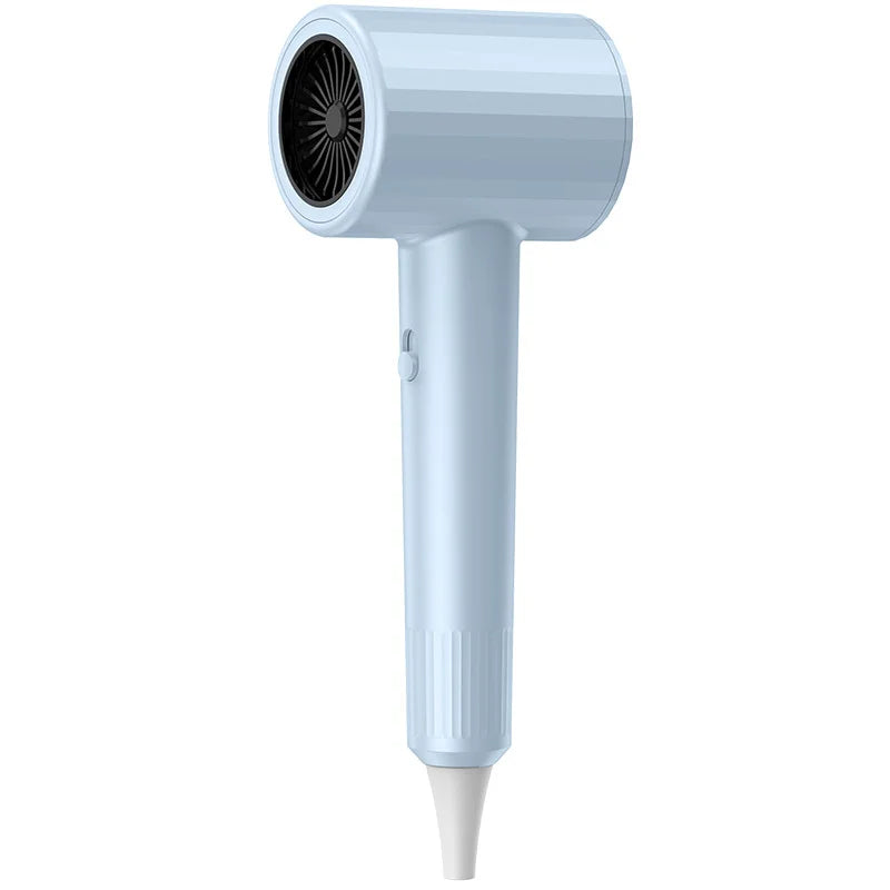 Light blue hair dryer with concentrator nozzle