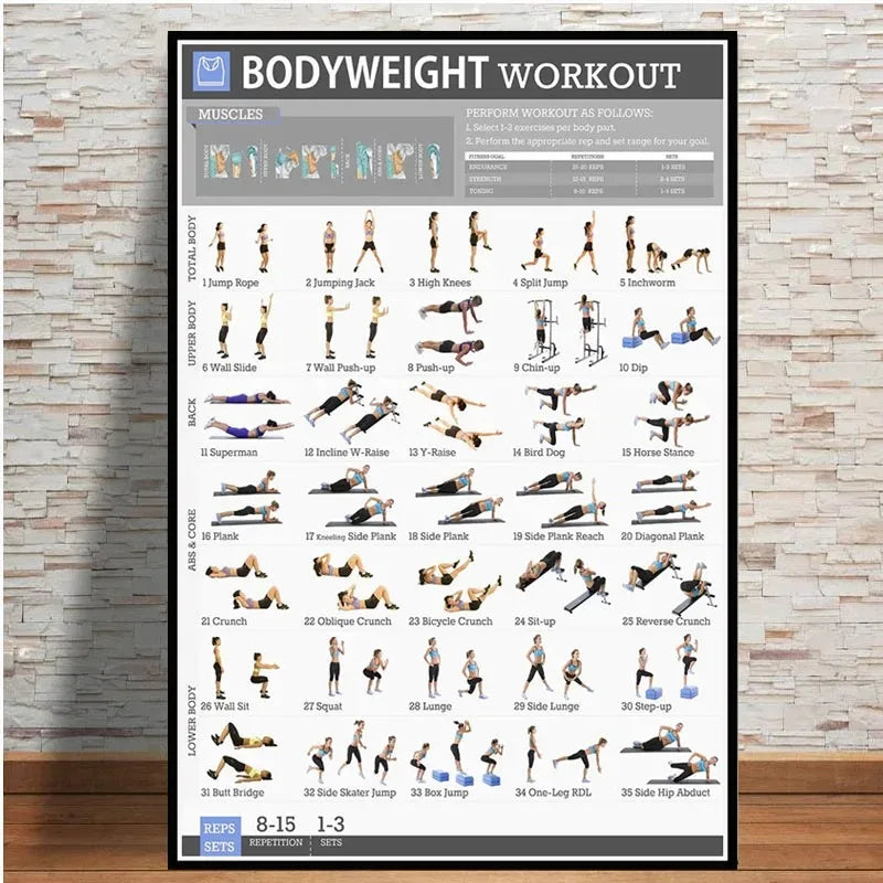 Frameless Dumbbell Workout & Exercise Chart