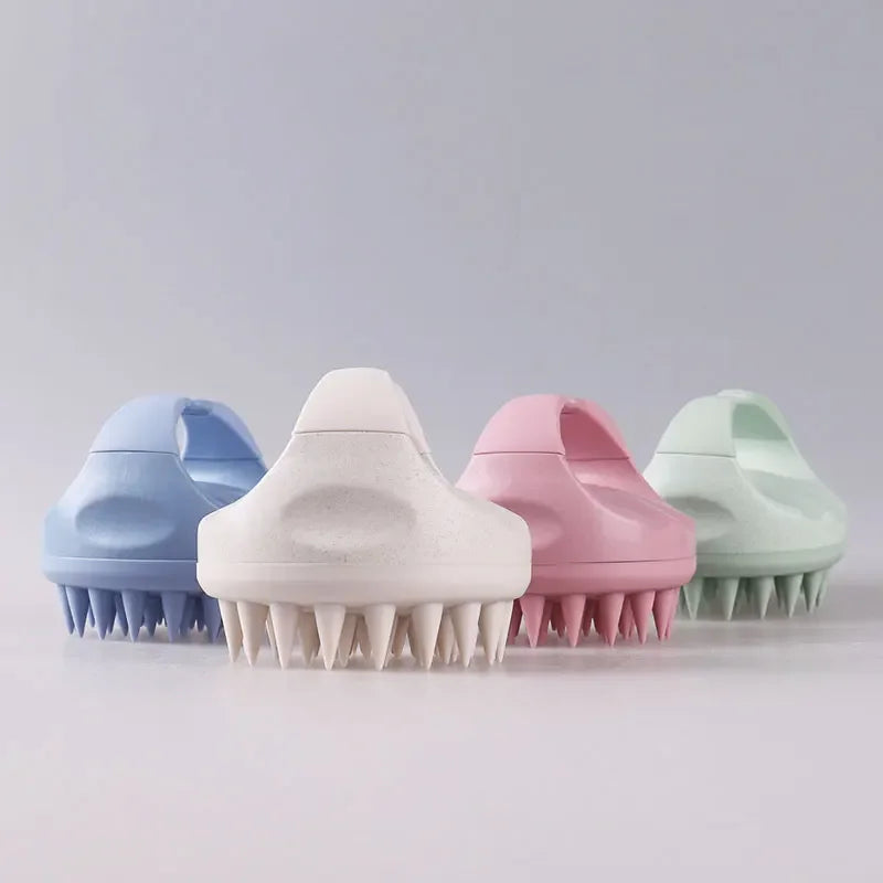 Scalp Shampoo Brush Massager - Wheat Straw Biodegradable Silicone for Hair Growth