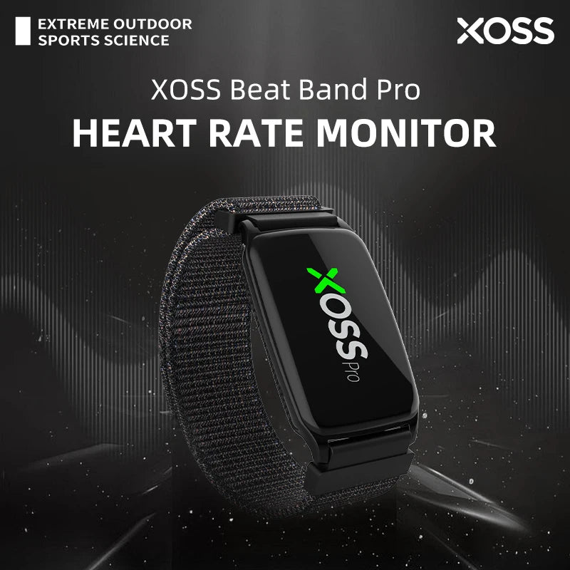 XOSS Beat Band Pro heart rate monitor armband, black fabric strap