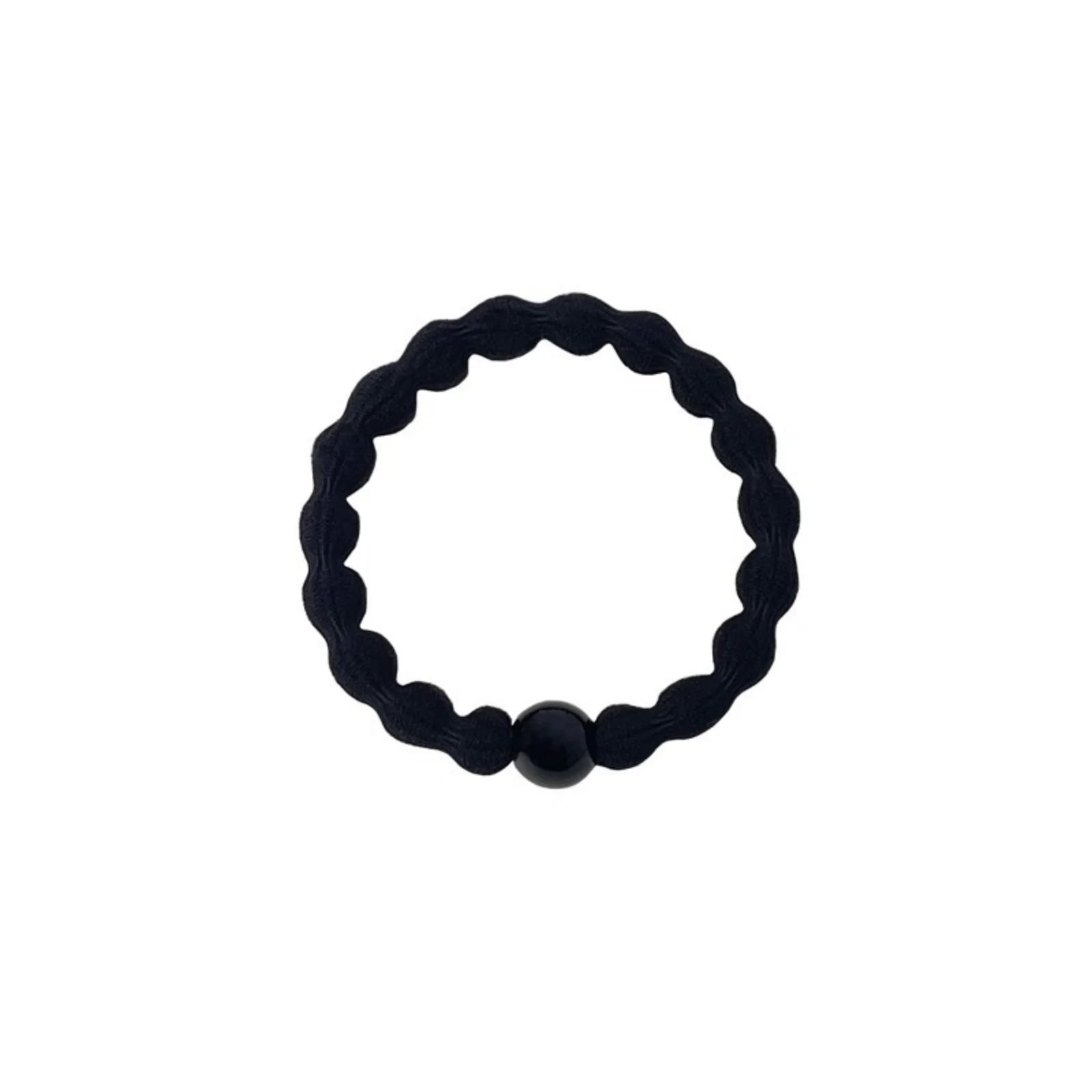 5/10pcs Classic Minimalist Sporty Hair Ties - Black Beaded Elastics with Strong Hold