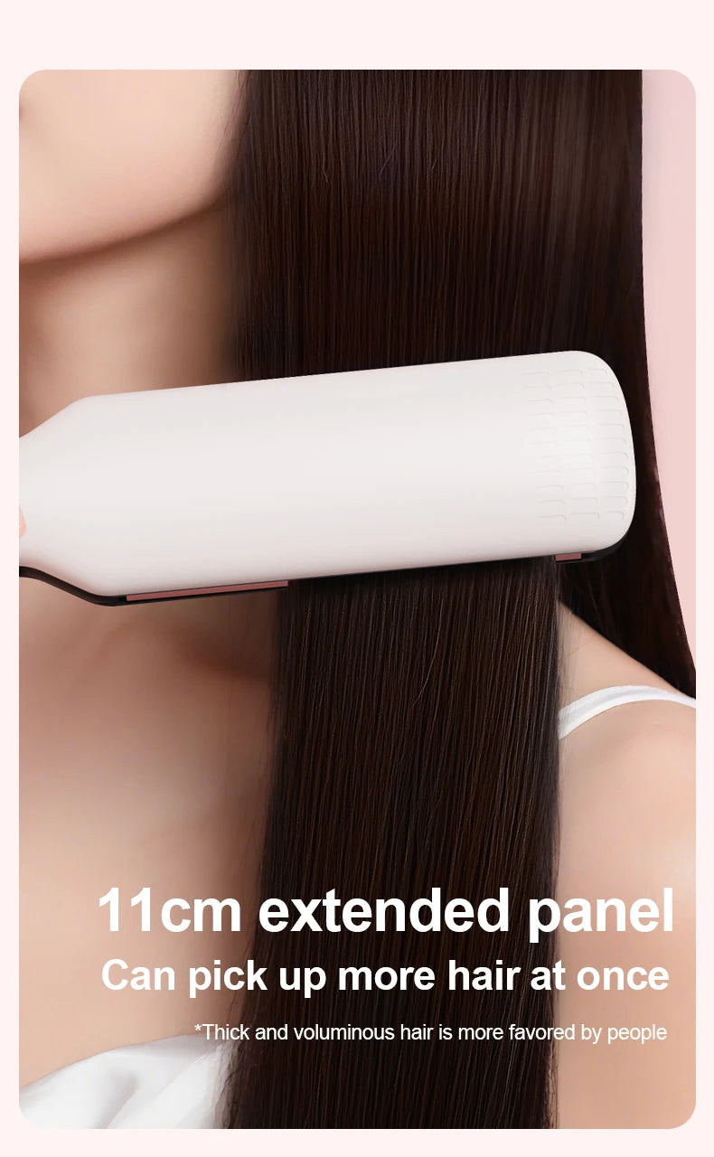 Professional Hair Straightener - Coated Wide Plates with 60W Fast Heating & PTC Technology
