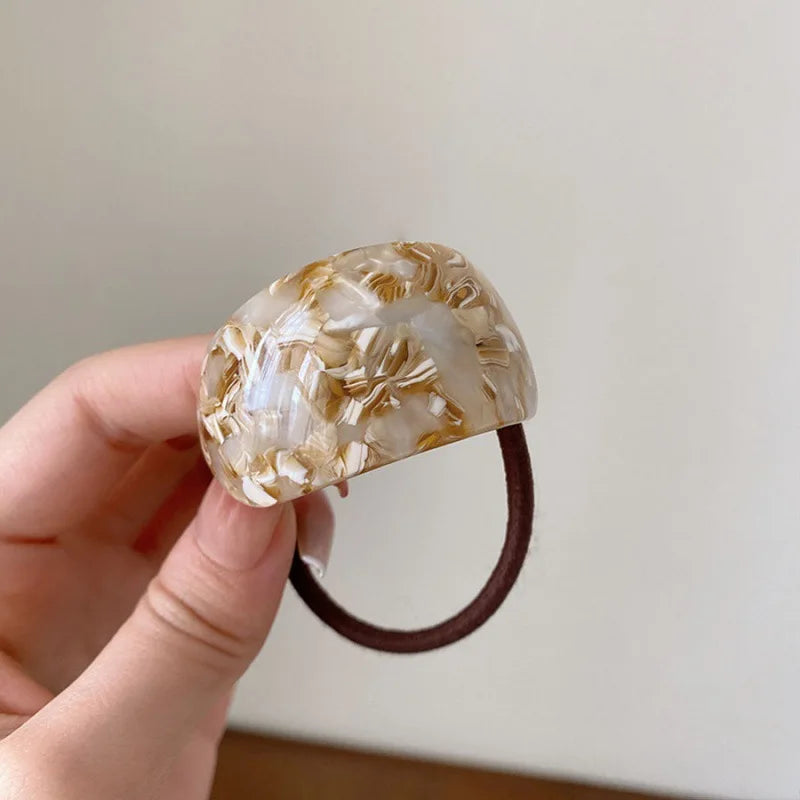 Women's Acrylic Patterned Hair Ties - Elegant Ponytail Holders