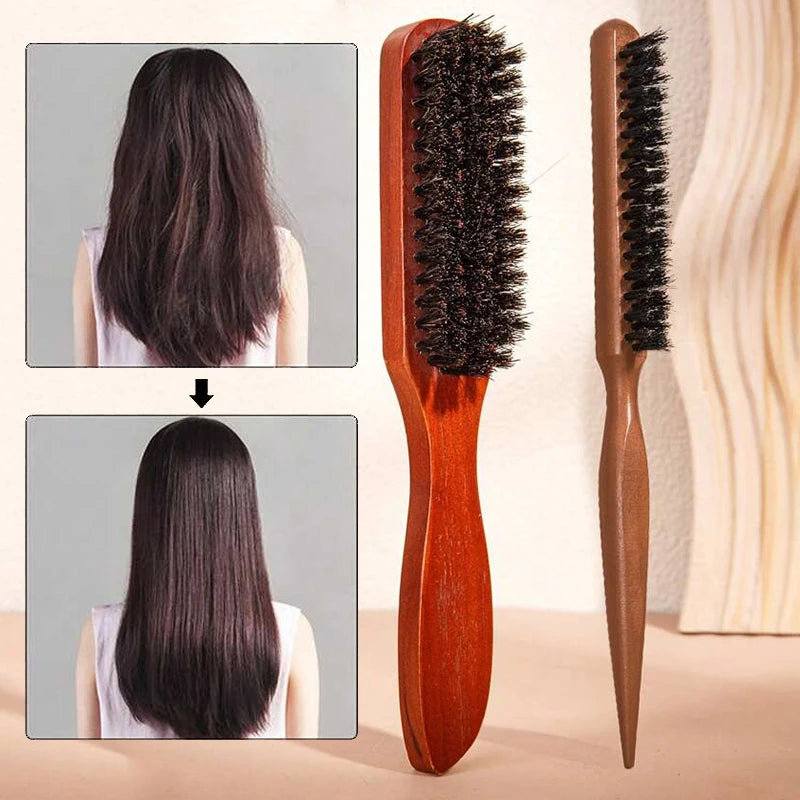 Hairbrush Wooden Handle Bristle Brush Kit for Professional Salon & Home Styling