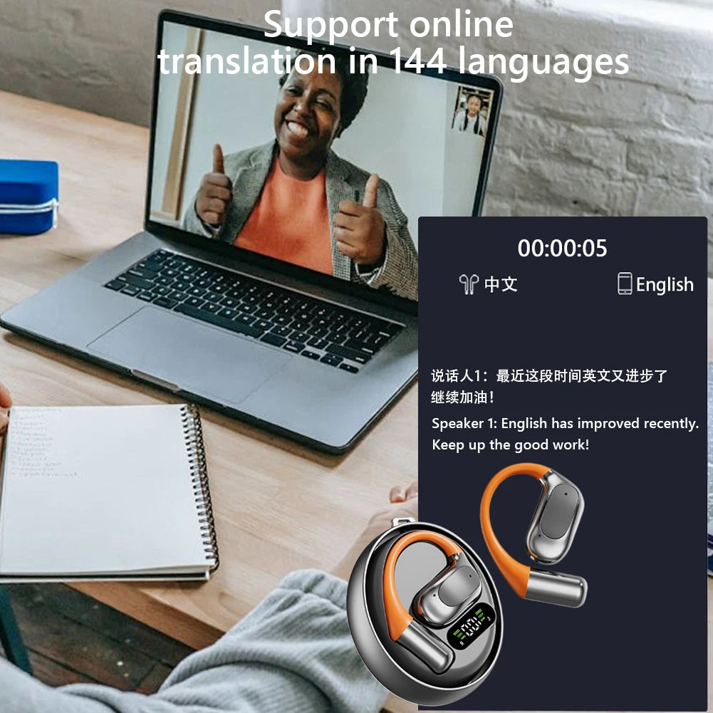 AI Translation Earbuds - Real Time 144 Languages with Bluetooth 5.4 & 48H Battery
