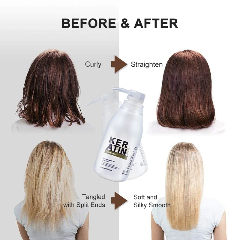 PURC Brazilian Keratin Hair Treatment 300ml - Professional Straightening & Smoothing