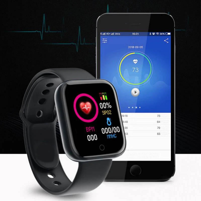 Smart Watch Fitness Tracker - Bluetooth Connected Phone Music Player