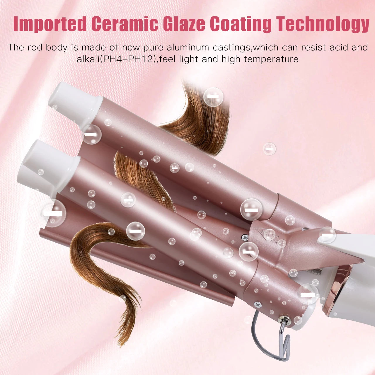 Triple Barrel Hair Curling Iron - Ceramic Waver for Versatile Curls & Waves