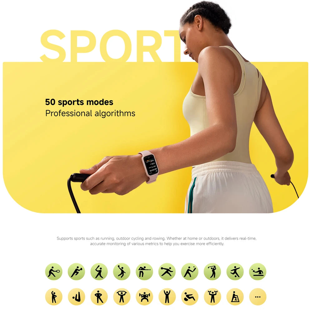 Smart Band 9 Active - 1.47" TFT Display with 18-Day Battery & 50 Fitness Modes