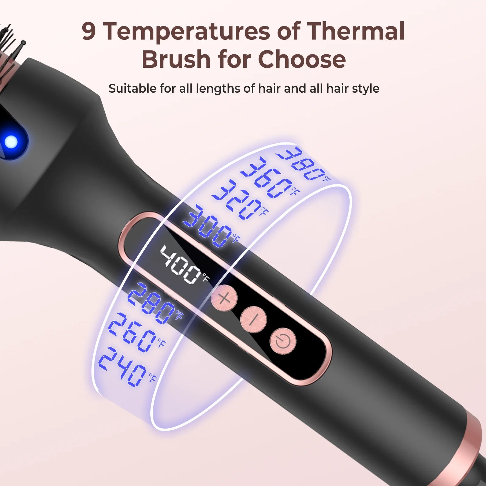 Heated Hair Curler Brush - 38mm Ceramic Ionic Electric Thermal Styling Comb