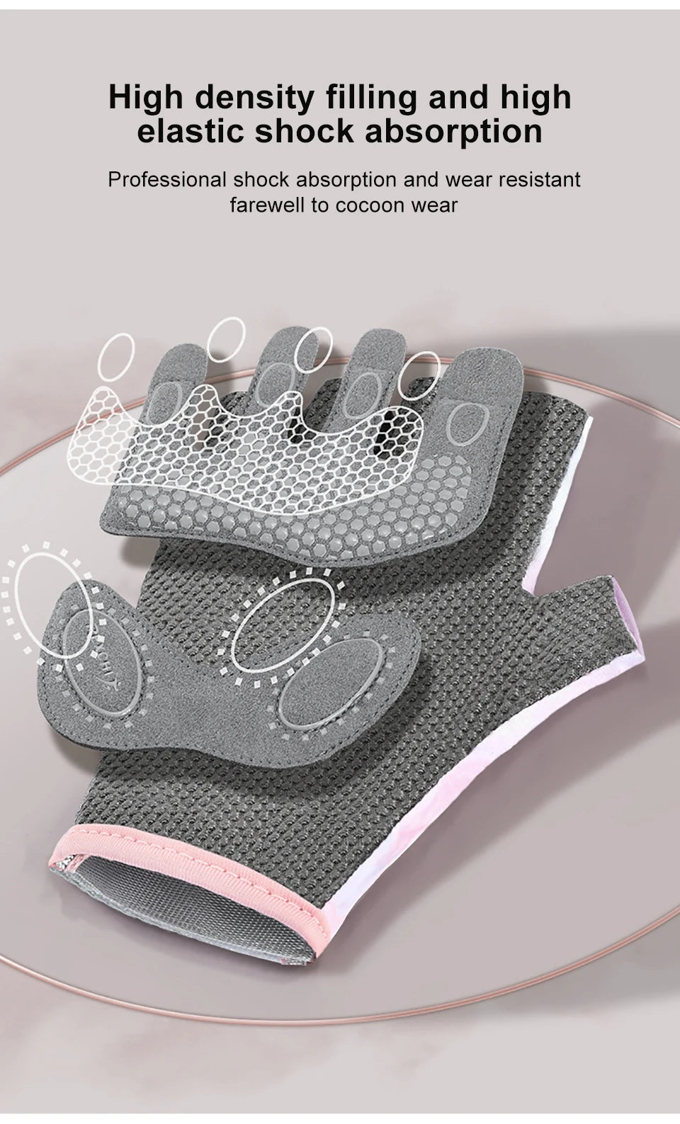 Half-Finger Workout Gloves - Shock-Absorbing Gym Gloves for Women & Men