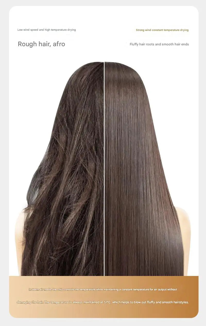 Professional Negative Ion Hair Dryer - Temperature Control with Hot & Cold Air for Powerful Gentle Care