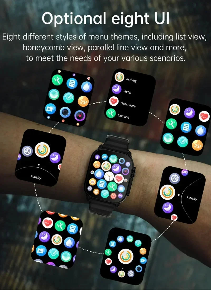 LAXASFIT Smartwatch - Bluetooth Talk Message Alert Heart Rate Monitor Sports Watch