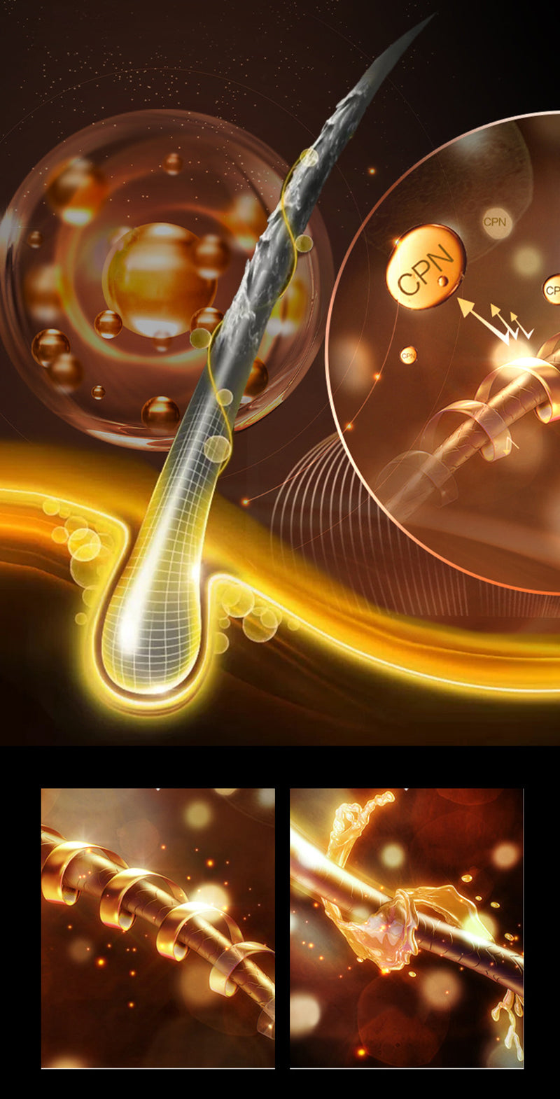Hair dryer ionic heat energy illustration with glowing water droplets
