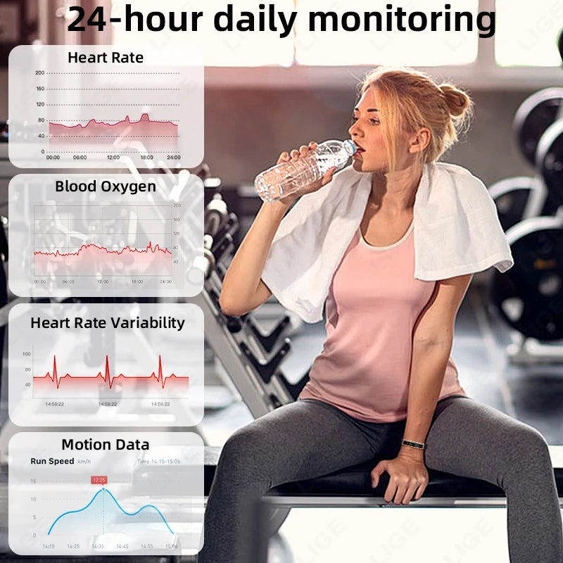 LIGE Sports Fitness Tracker Smart Bracelet Heart Rate Sleep Monitor Pedometer