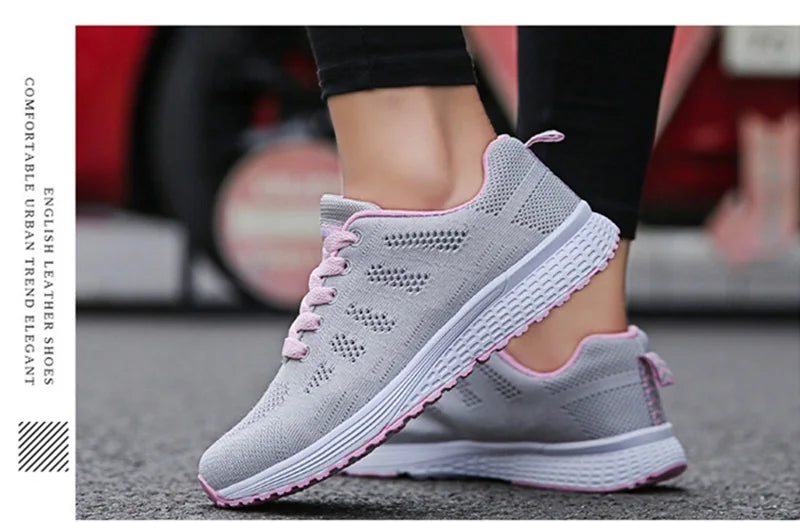 Women's Breathable Mesh Walking Shoes - Lightweight Slip-On Athletic Sneakers