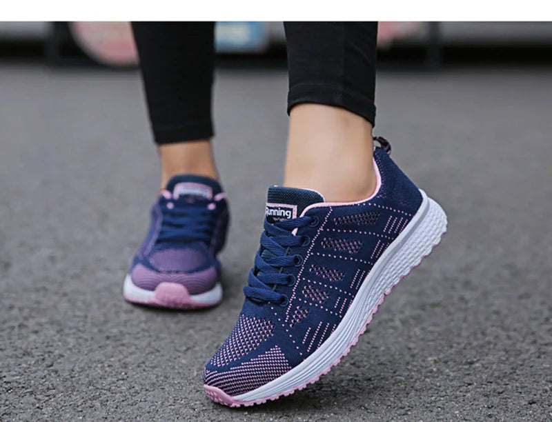 Women's Breathable Mesh Walking Shoes - Lightweight Slip-On Athletic Sneakers