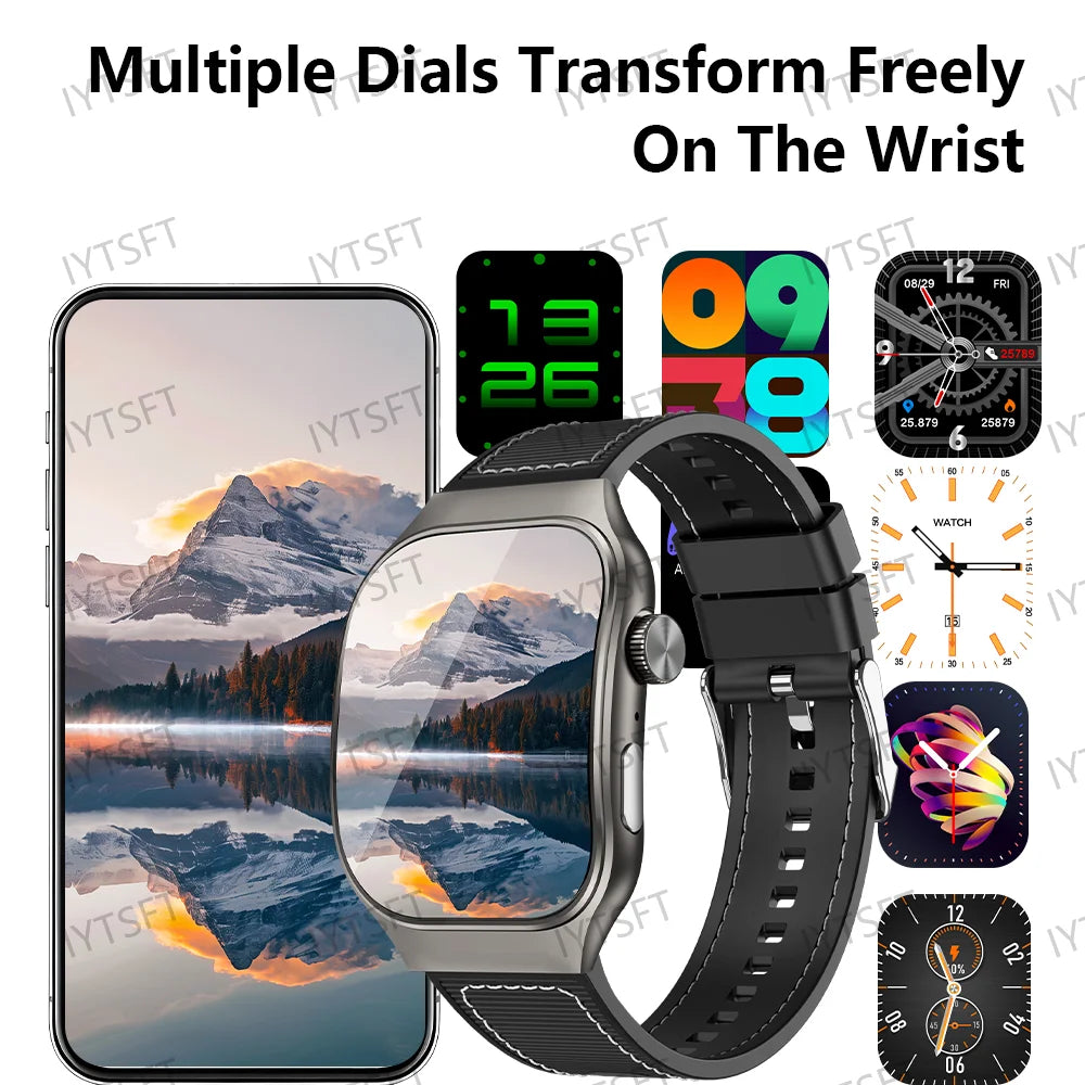 Smart Watch Cedar & Moore LAXASFIT H7, gray metal case with black strap and curved AMOLED screen