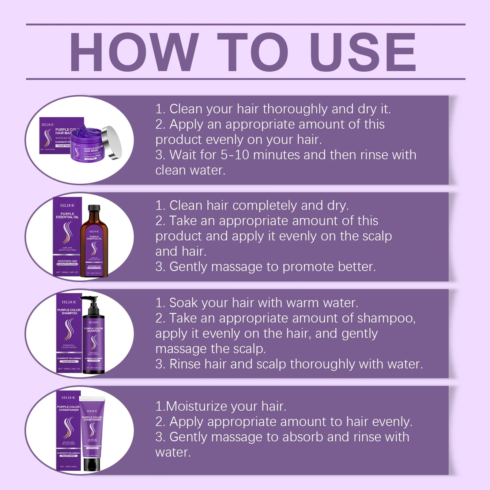 EELHOE Vitamin E Hair Care Series - Deep Nourishing Treatment for Dry Damaged Hair