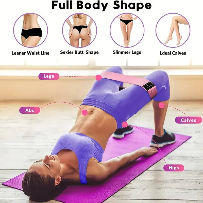 3 Piece Set Pilates Yoga Elastic Resistance Bands Set for Full Body Workout