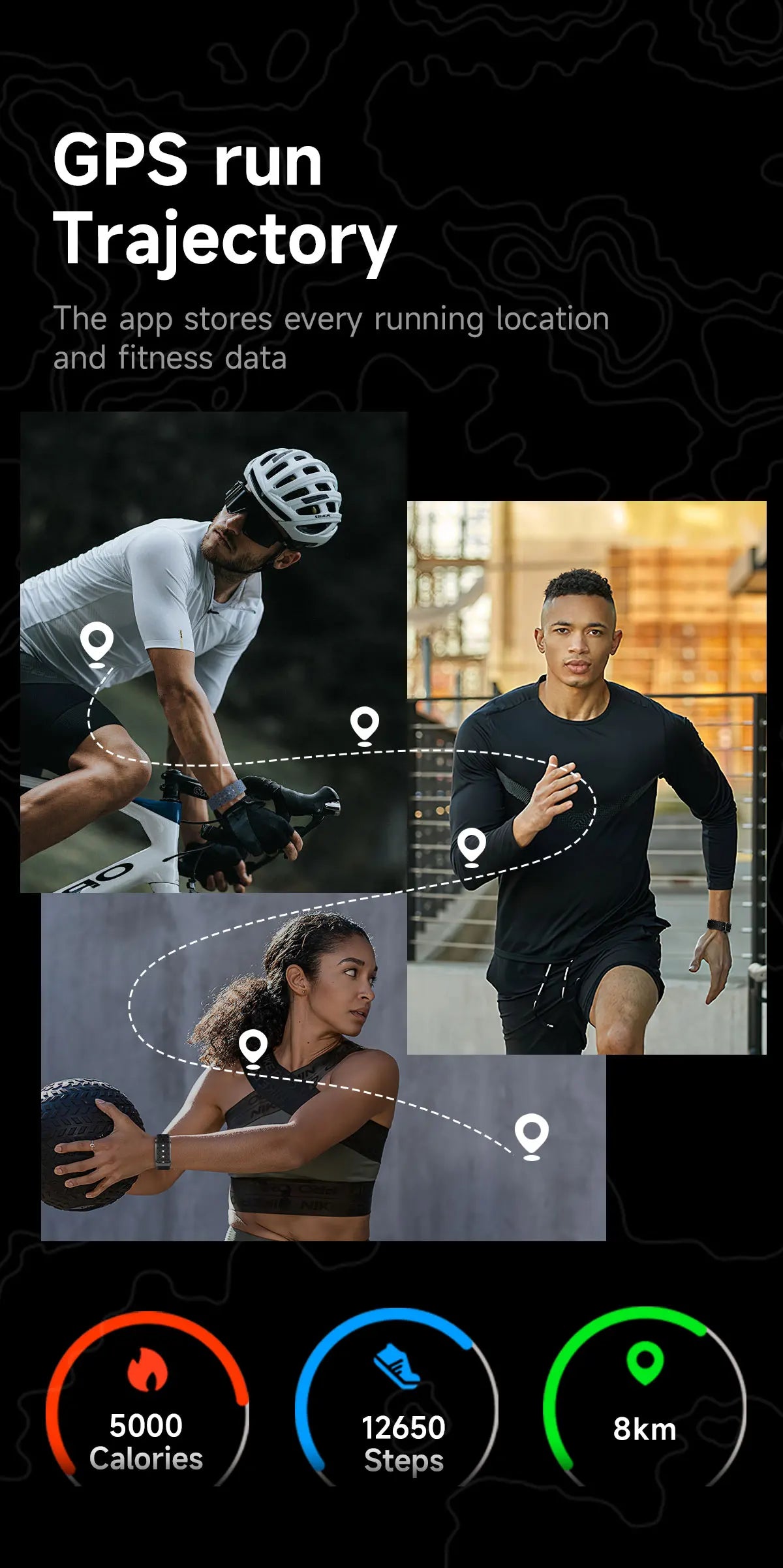 LIGE Smart Bracelet Heart Rate Health Sports Monitoring Wristband - NO Screen Fitness Tracker