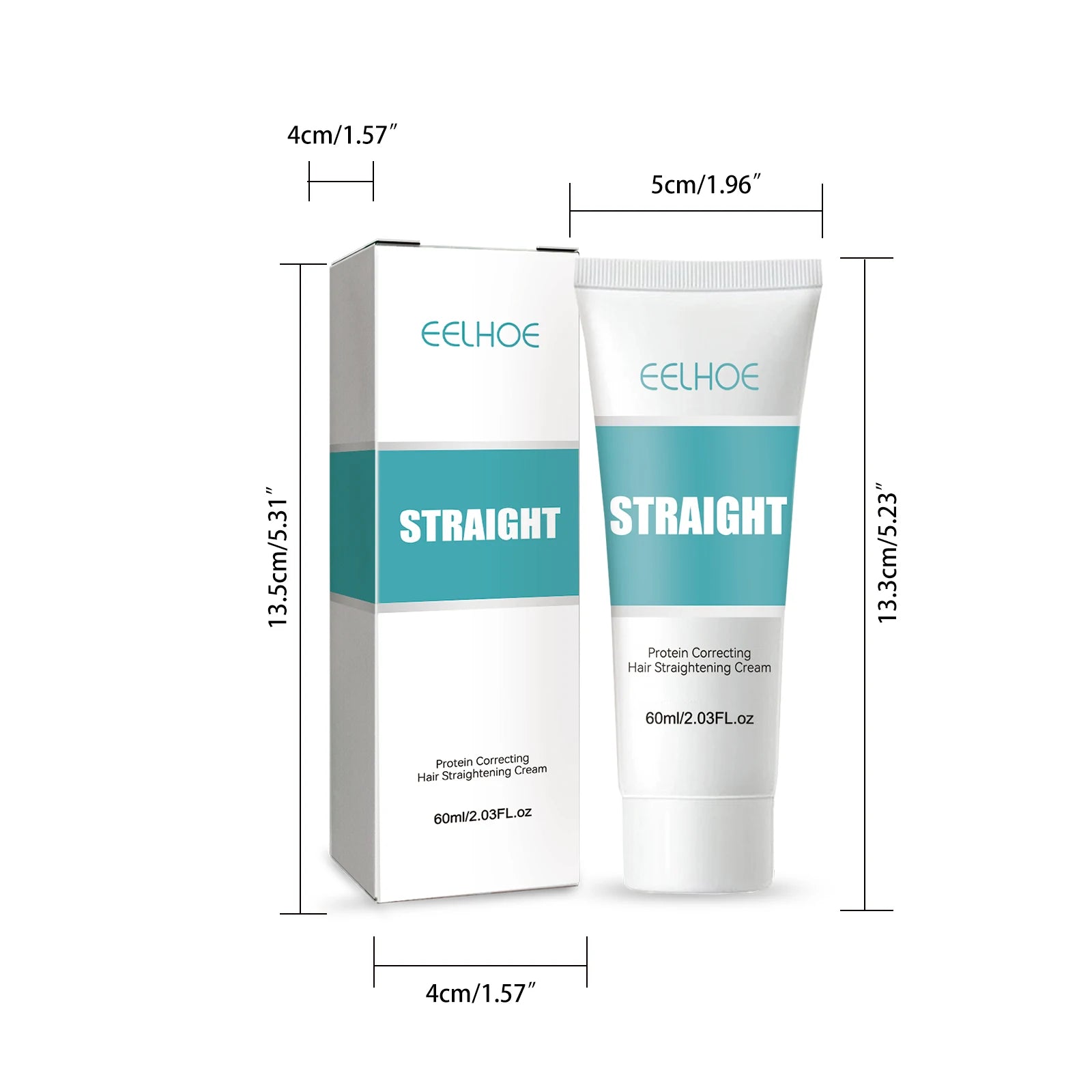 EELHOE Straight Protein Correcting Hair Straightening Cream box and tube 60ml, 2 items