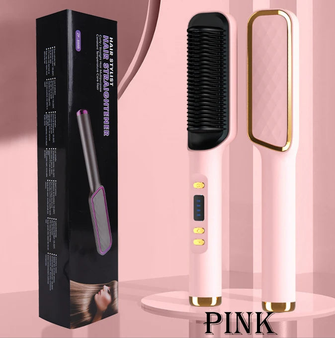 Hair Straightener Electric Brush - Hot Comb Heating Brush for Sleek, Smooth Styling