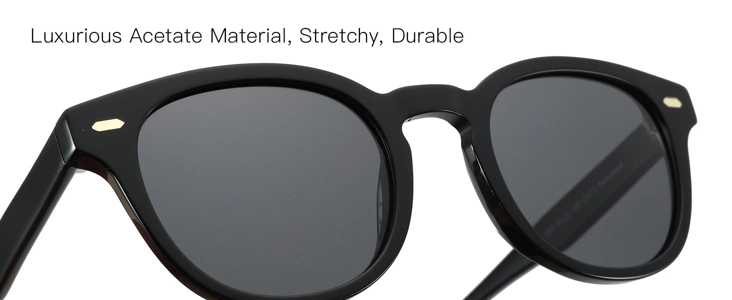 ZENOTTIC Round Polarized Sunglasses - Eco-Friendly Acetate Retro UV400 Protection