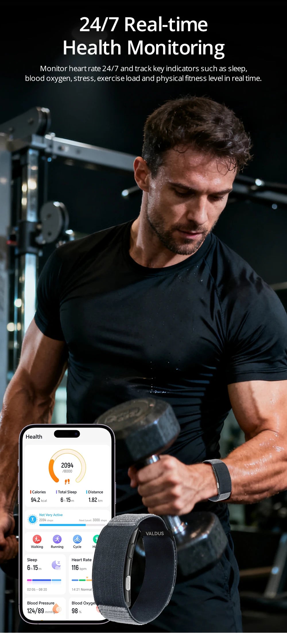 VALDUS VITRO ECG Smart Bracelet - No Screen Health Monitor with 30-Day Battery Life